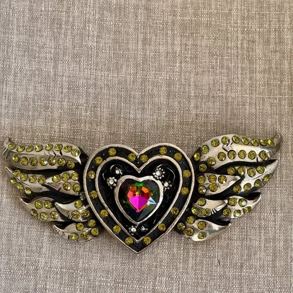 Original (1980s) Chrome Angels Belt Buckle and Belt - www  display picture 3